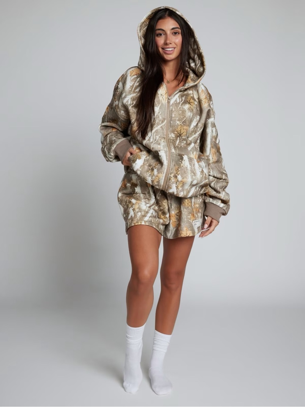 Comfrt Camo Zip Hoodie - Adirondack- S - Picture 3 of 7